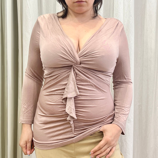 pennyblack 00s dusty pink long sleeve sinched top