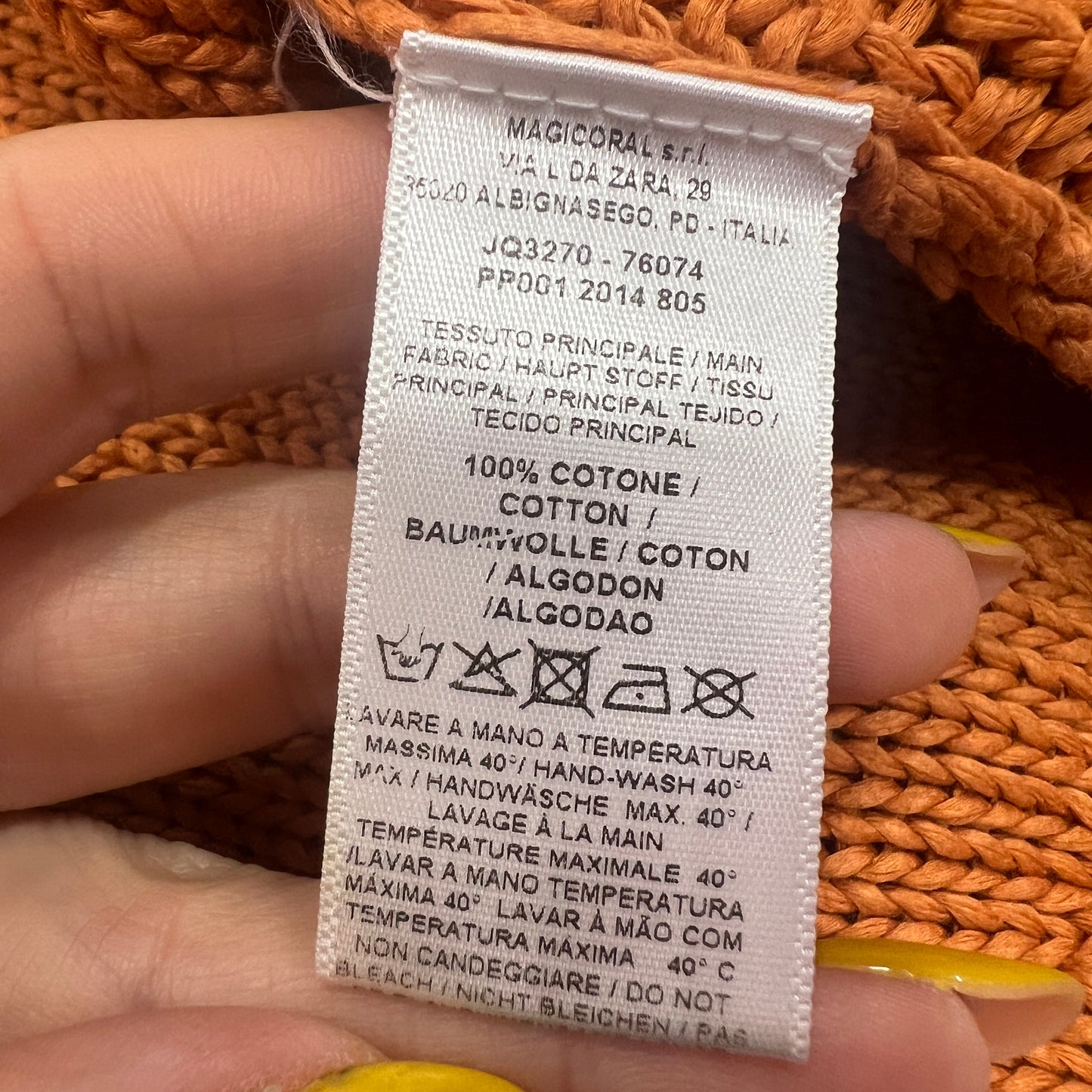 maliparmi 00s orange cotton sweater