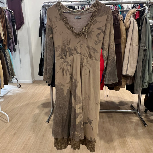 Brown dress on a rack in a clothing store