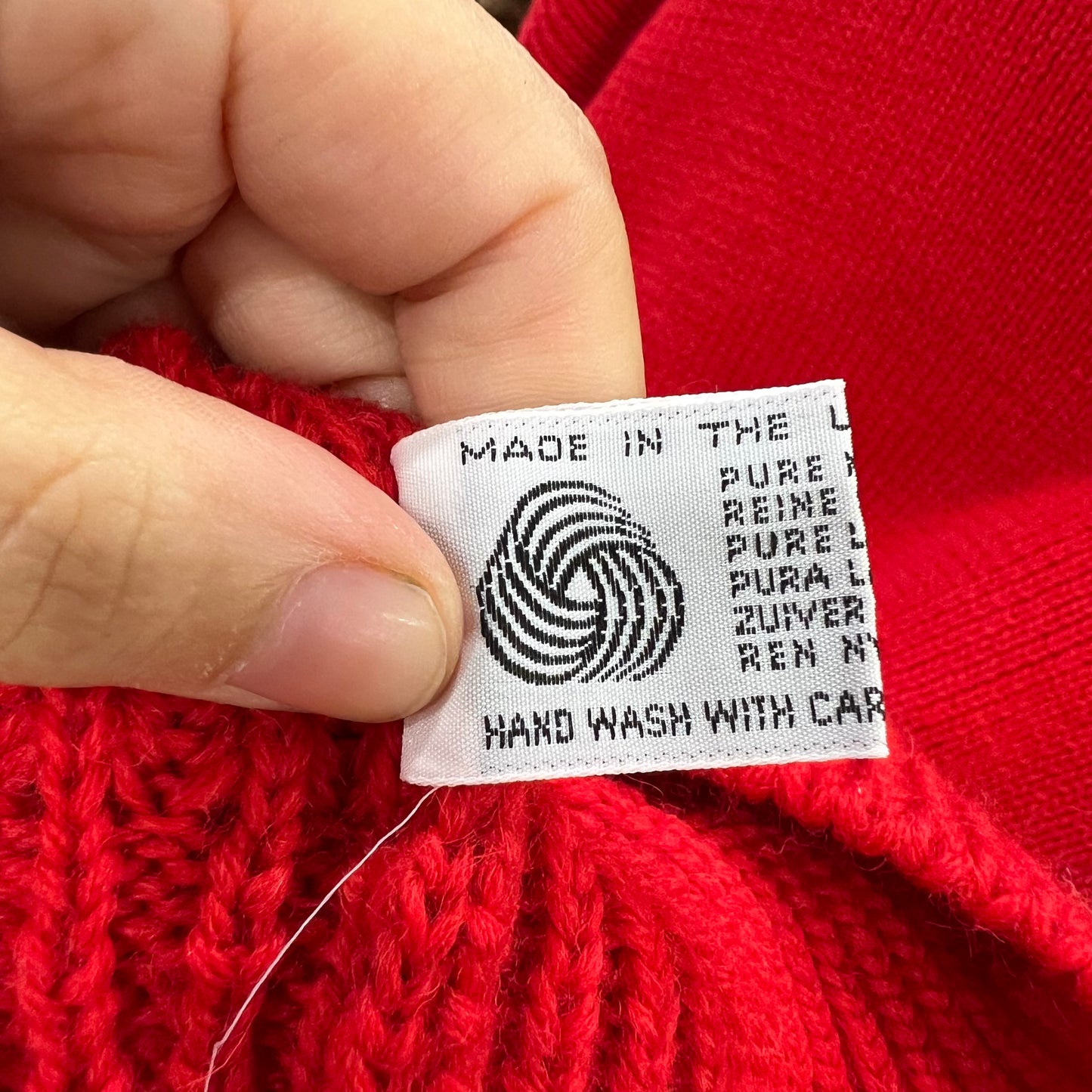 henri lloyd 90s red ribbed wool sweater