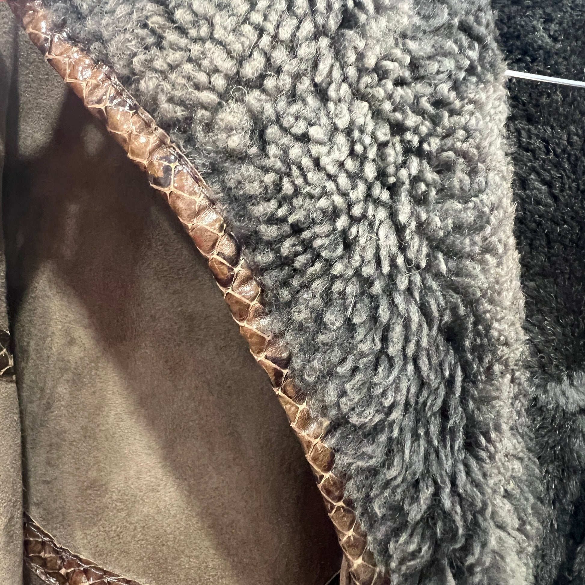 Close-up of a fabric with a patterned border