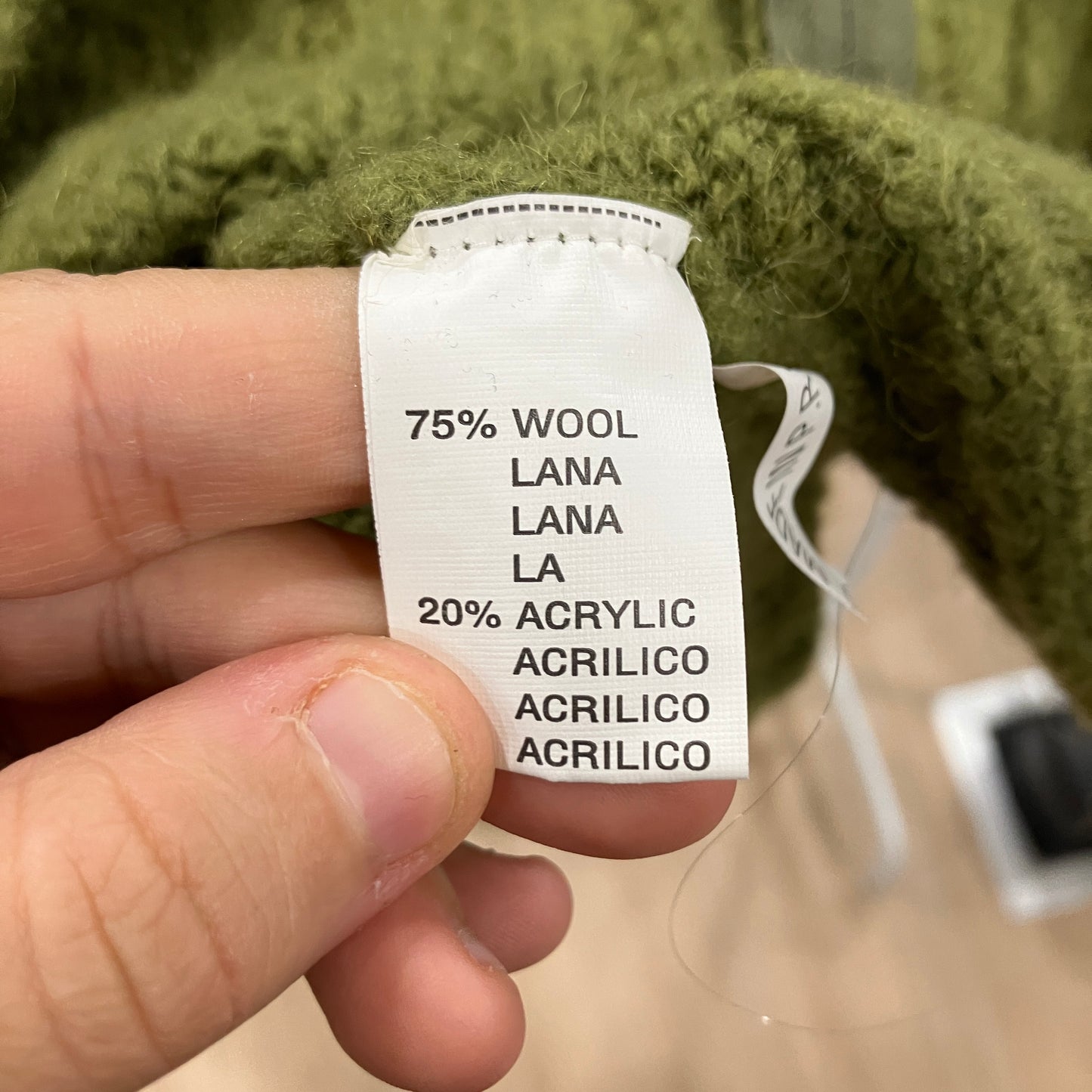 green 00s green wool zip up sweater