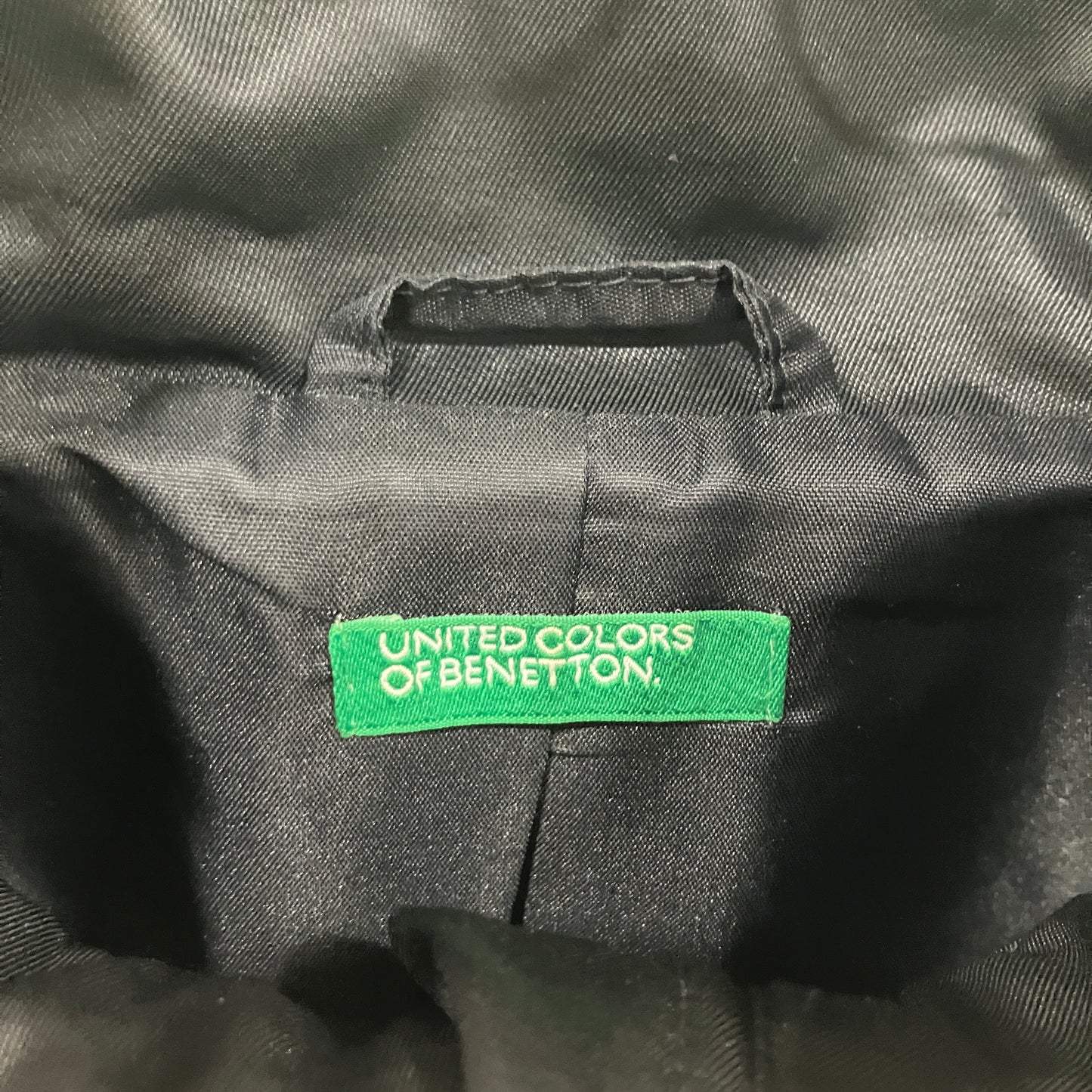 benetton 00s black satin cargo jacket