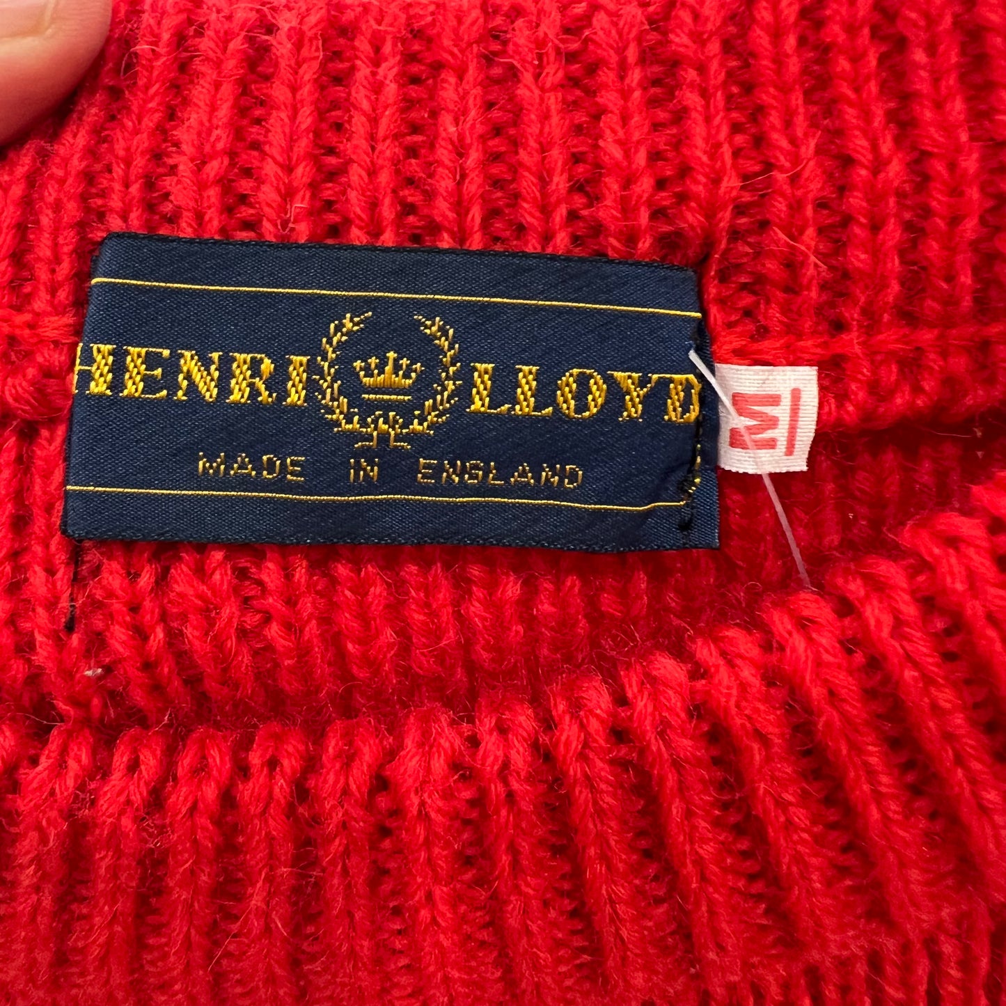 henri lloyd 90s red ribbed wool sweater