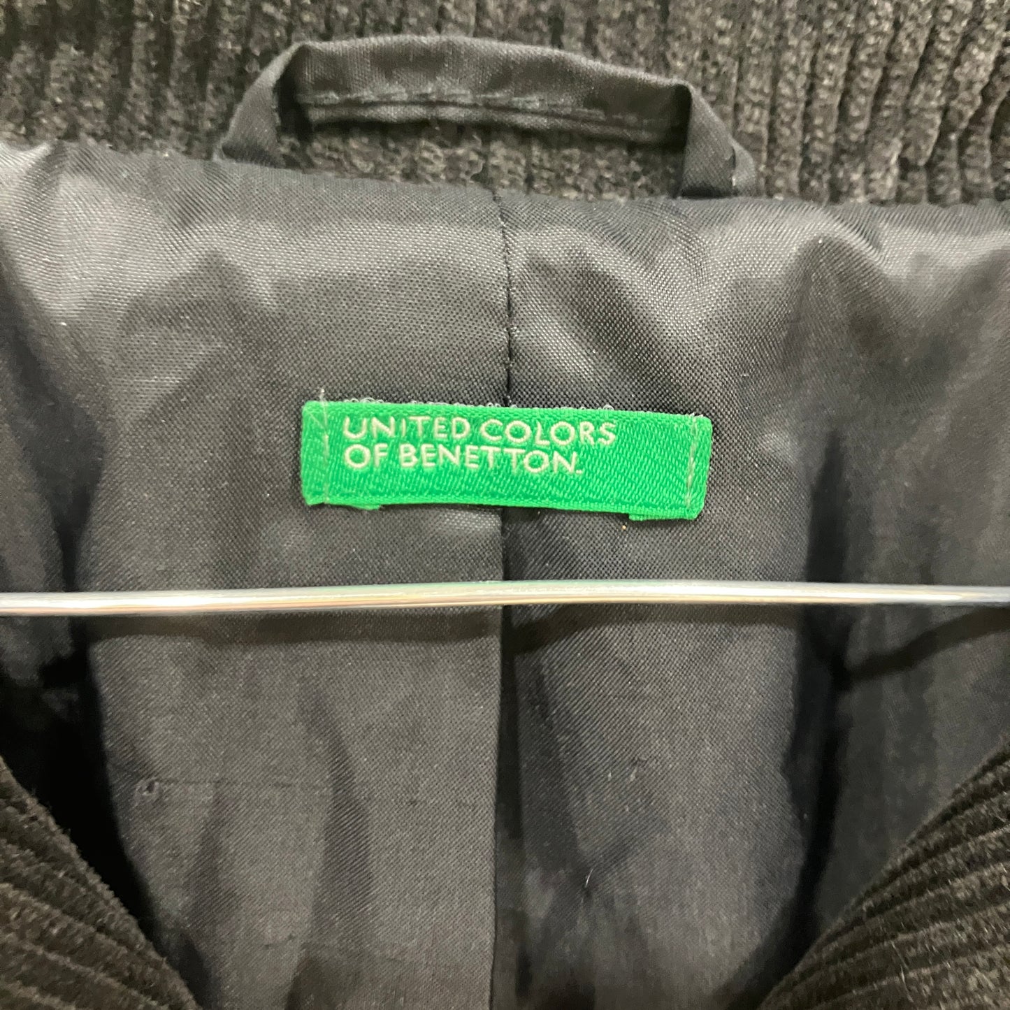 benetton 00s dark brown corduroy velvet blazer with elbow patches