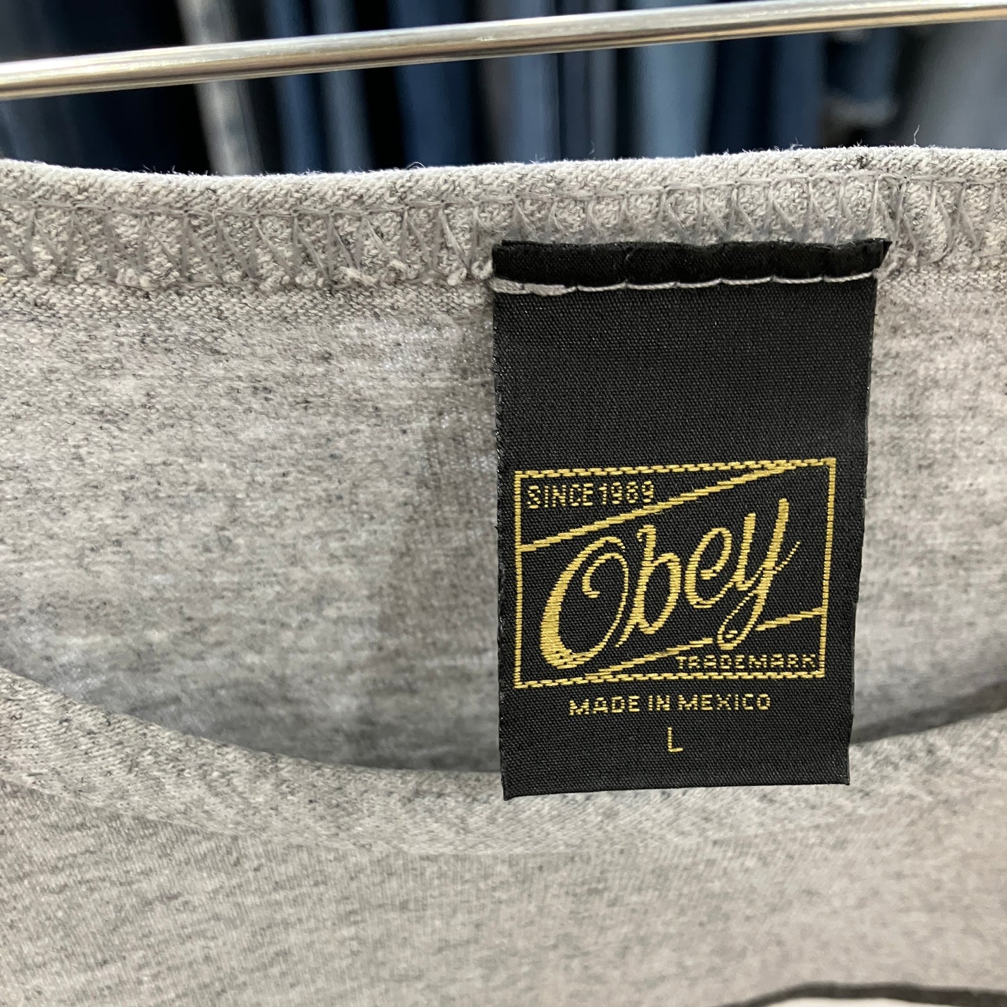 obey '10s grey andre the giant tank top