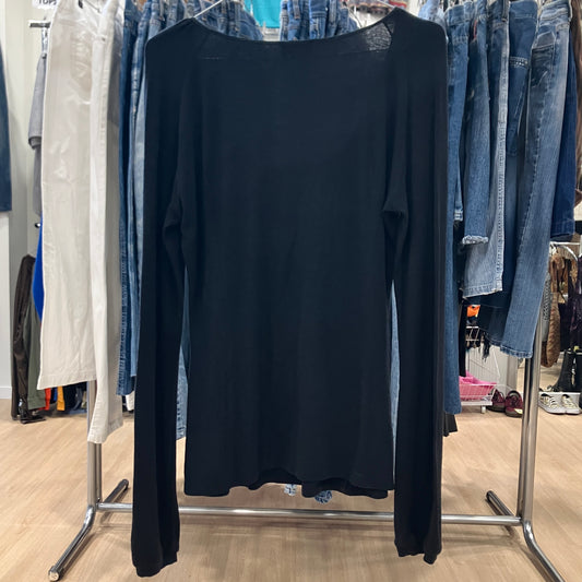 max&co 00s black long sleeve top with lace frils