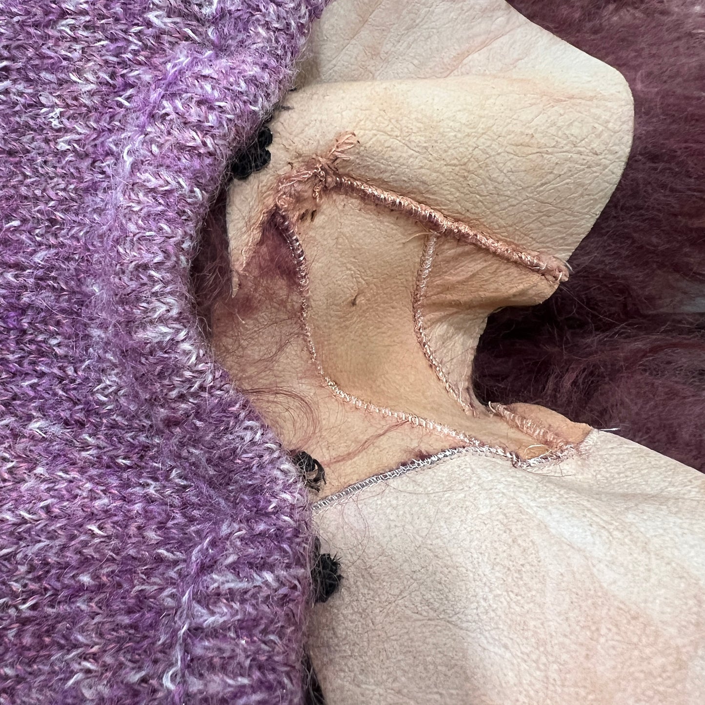 Close-up of a textured fabric surface with a focus on texture and color