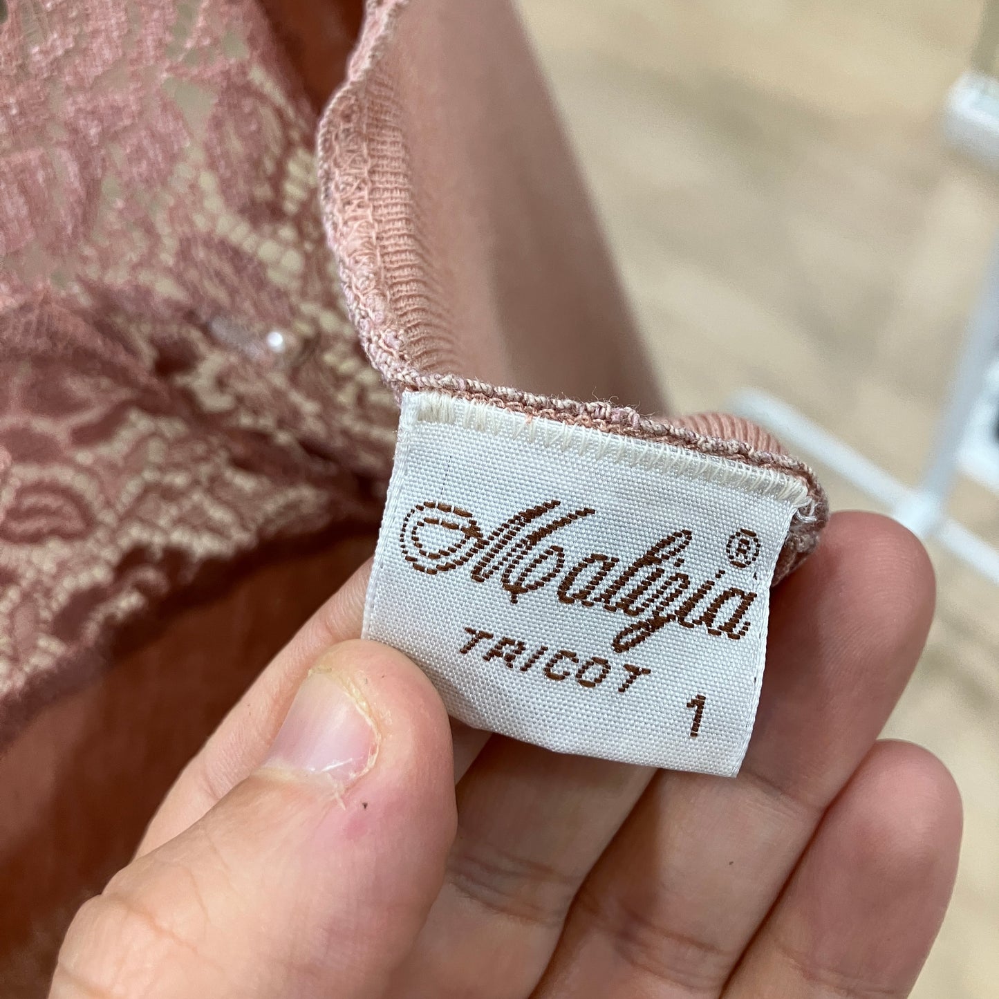 malizia la perla 00s dusty pink ribbed cami top with lace