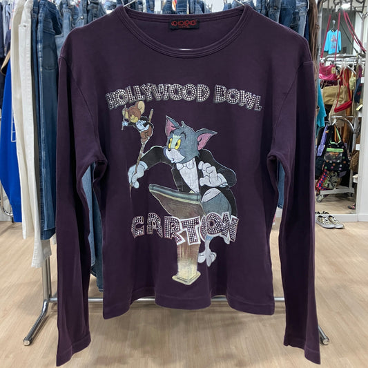 cocoloco 00s tom and jerry purple long sleeve top