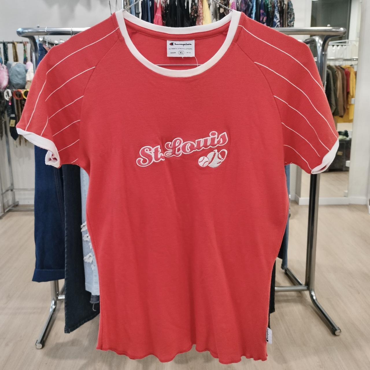 Champion red white trim tshirt