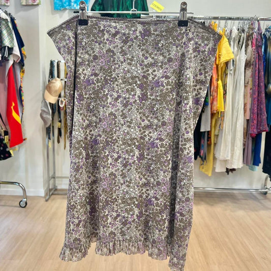 conbipel grey skirt with brown purple flowers