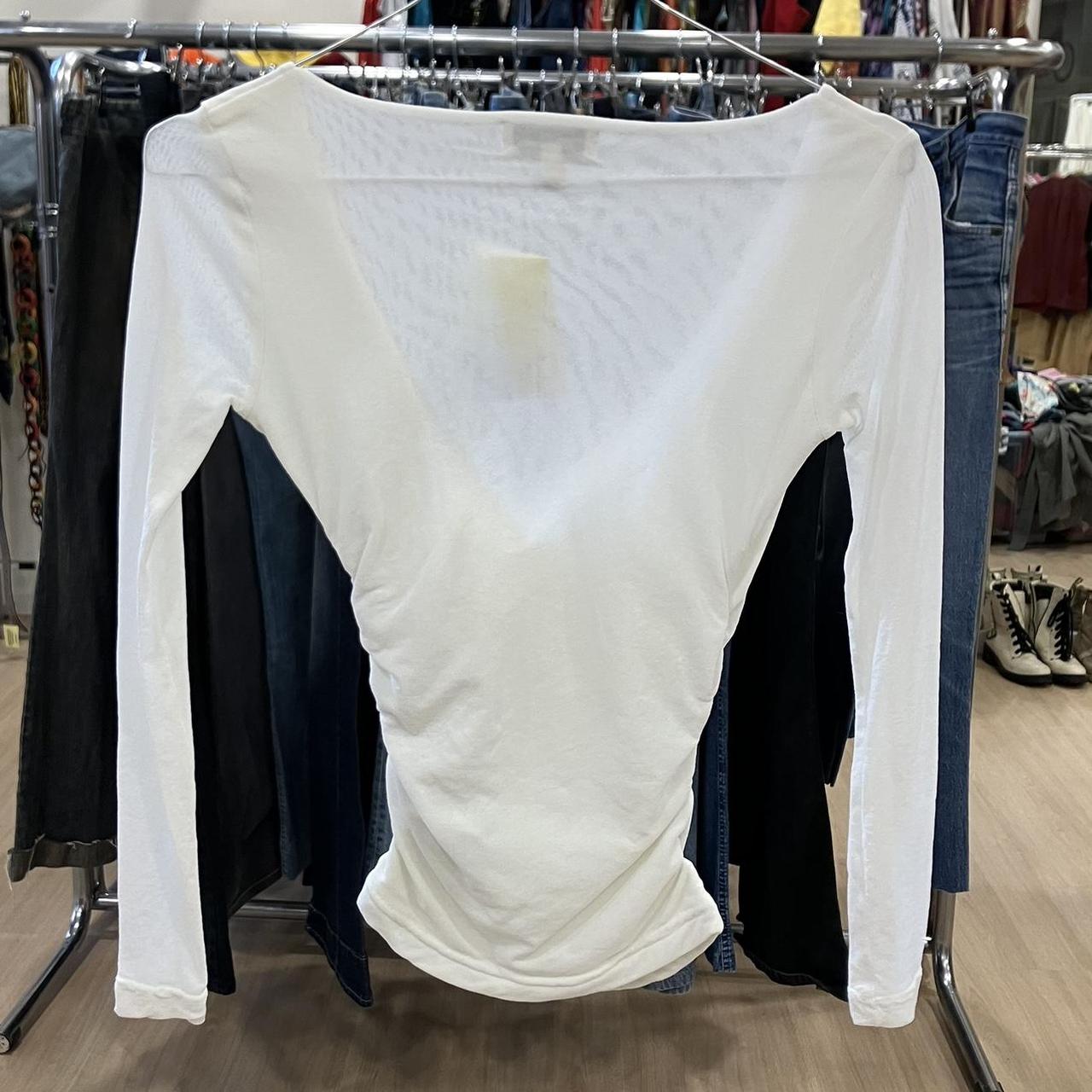 white mesh long sleeve top