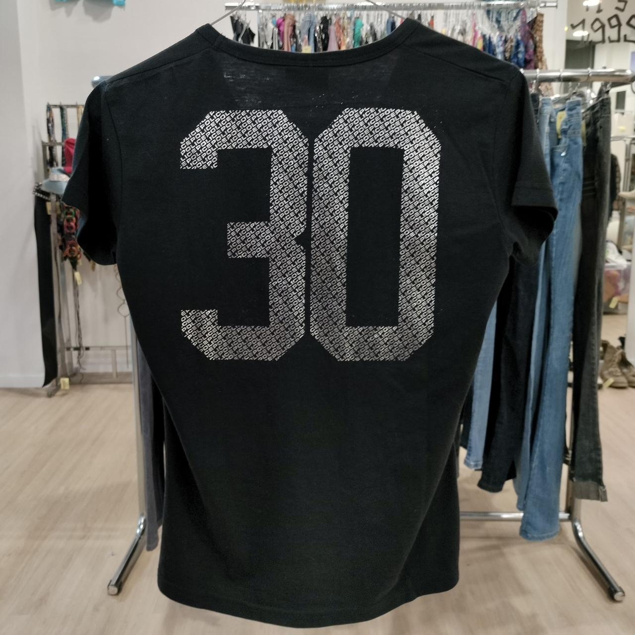 police black and silver v neck t-shirt