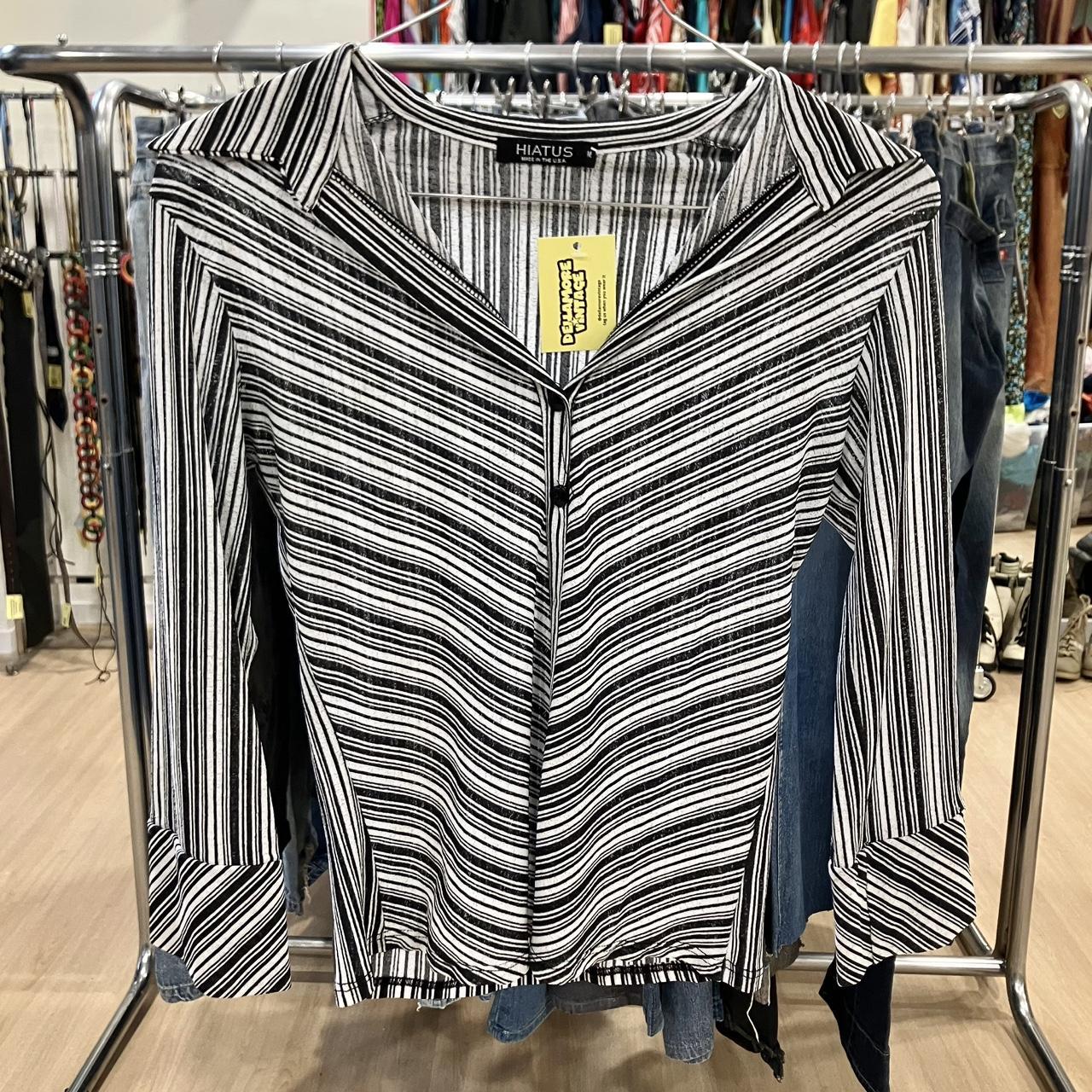 Hiatus black and white striped shirt