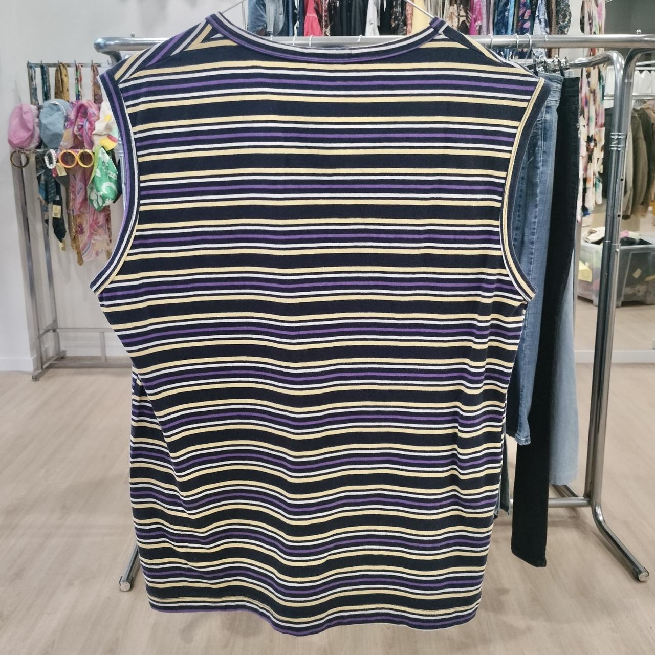 yab51 purple yellow striped tank top
