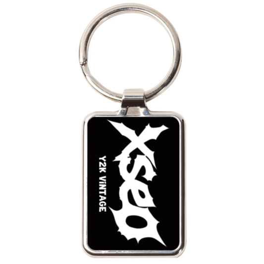 black xseo keychain - recycled stainless steel